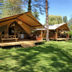 YALA Sunshine 49 Luxury Canvas Glamping Lodge | 2-Bed + Box Bed | 6–8 Guests | Safari Design