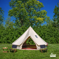 Stout Tent Pro Series – 16 ft Luxury Canvas Bell Tent Double Door