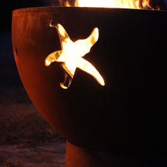 Fire Pit Art Sea Creatures 36" Outdoor Fire Pit – Handcrafted Carbon Steel | Coastal Design | Made in USA
