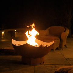Fire Pit Art Manta Ray 36" Outdoor Fire Pit – Handcrafted Carbon Steel | Coastal Design | Made in USA