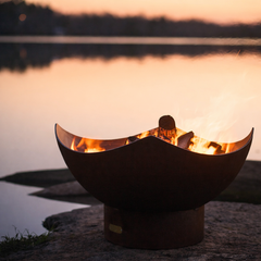 Fire Pit Art Manta Ray 36" Outdoor Fire Pit – Handcrafted Carbon Steel | Coastal Design | Made in USA