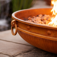 Fire Pit Art Emperor 37" Round Outdoor Fire Pit – Handcrafted Carbon Steel | Old World Design | Made in USA