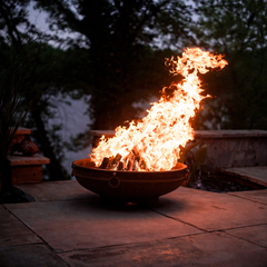 Fire Pit Art Emperor 37" Round Outdoor Fire Pit – Handcrafted Carbon Steel | Old World Design | Made in USA