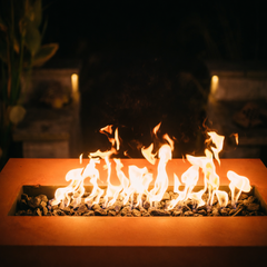 Fire Pit Art Linear 60" Outdoor Gas Fire Pit – Handcrafted Carbon Steel | Fire Table | Made in USA