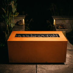 Fire Pit Art Linear 60" Outdoor Gas Fire Pit – Handcrafted Carbon Steel | Fire Table | Made in USA