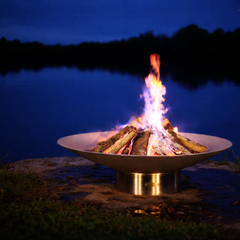 Fire Pit Art Bella Vita 58" Outdoor Fire Pit – 304 Stainless Steel | Low-Profile | Made in USA