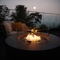 Elementi Plus Nimes Round Concrete Fire Table 60K BTU – OFG414DG