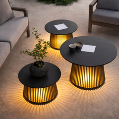 Les Jardins Halo Glow Solar Outdoor LED Table