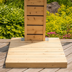 Dundalk LeisureCraft Sierra Pillar Outdoor Cedar Shower – Freestanding | Eastern White Cedar | Canadian Timber