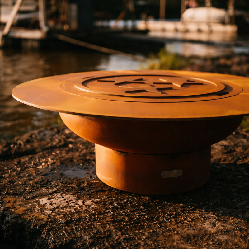 Fire Pit Art Saturn with Lid Sculptural Fire Pit – SAT/LID