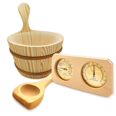 SaunaLife Wooden Sauna Accessory Set