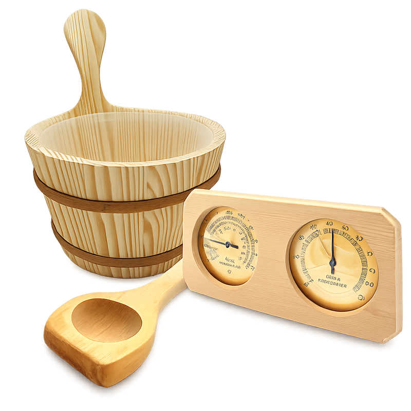 SaunaLife Wooden Sauna Accessory Set