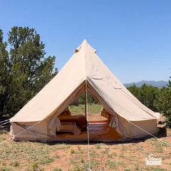 Stout Tent Pro Series – 20 ft Luxury Canvas Bell Tent Double Door