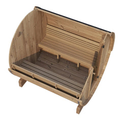 SaunaLife E7G 4-Person Barrel Sauna 6ft5 Height Glass Front