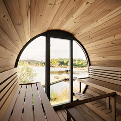 SaunaLife EE8G 6-Person Barrel Sauna Glass Front