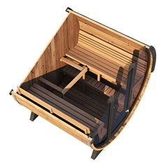 SaunaLife EE8G 6-Person Barrel Sauna Glass Front