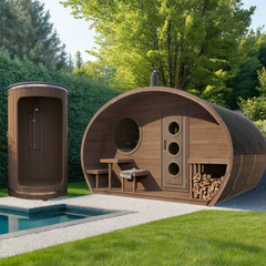 SaunaLife G11 2-Room Barrel Sauna 8 Person