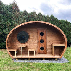 SaunaLife G11 2-Room Barrel Sauna 8 Person