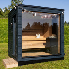 SaunaLife G6 5-Person Pre-Assembled Outdoor Sauna Glass Front
