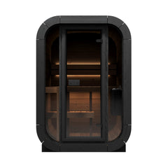 SaunaLife CL3G 2-Person Outdoor Cube Sauna Glass Front