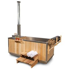 Dundalk LeisureCraft Starlight Wood-Burning Outdoor Hot Tub – 233 Gal | No Electricity | Canadian Timber