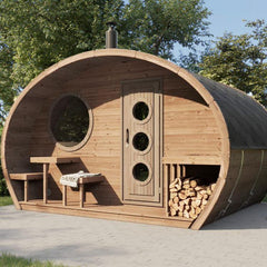 SaunaLife G11 2-Room Barrel Sauna 8 Person