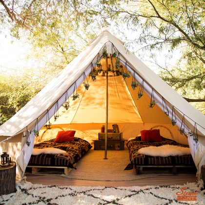 Stout Tent Pro Series – 16 ft Luxury Canvas Bell Tent Double Door