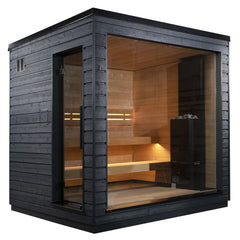 SaunaLife G6 5-Person Pre-Assembled Outdoor Sauna Glass Front