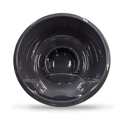 Black plastic pot on a white background
