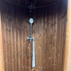 SaunaLife R3 Outdoor Barrel Shower Dual-Head Nordic