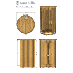 SaunaLife R3 Outdoor Barrel Shower Dual-Head Nordic