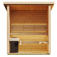 SaunaLife G2 4-Person Outdoor Sauna Cabin Nordic Spruce