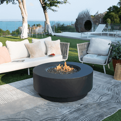 Elementi Plus Nimes Round Concrete Fire Table 60K BTU – OFG414DG