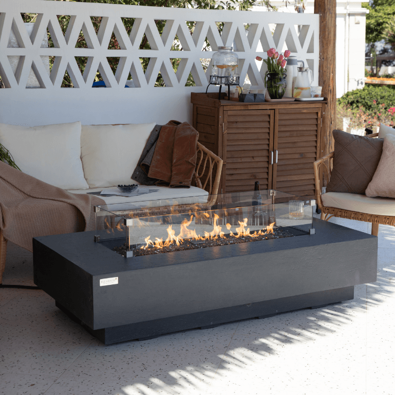 Elementi Plus Positano Concrete Fire Pit Table 60in 60K BTU - OFG415DG
