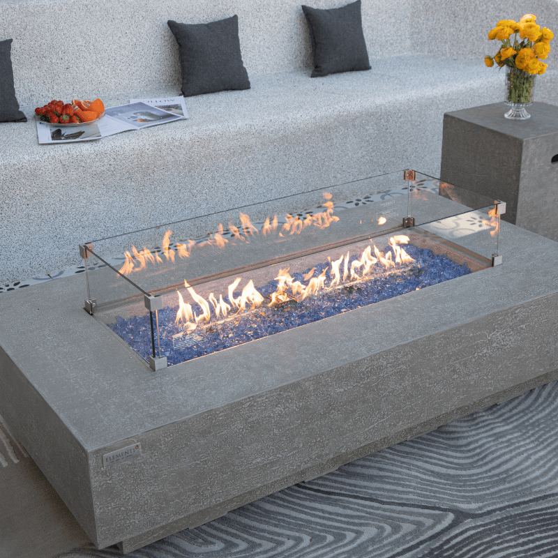 Elementi Plus Riviera Concrete Fire Pit Table 60in 60K BTU – OFG415LG