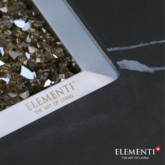 Elementi Plus Varna 60" Marble Porcelain Fire Pit Table | 60K BTU | Bulgaria Black | Gas or Propane