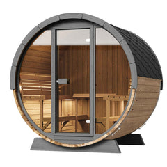SaunaLife EE8G 6-Person Barrel Sauna Glass Front