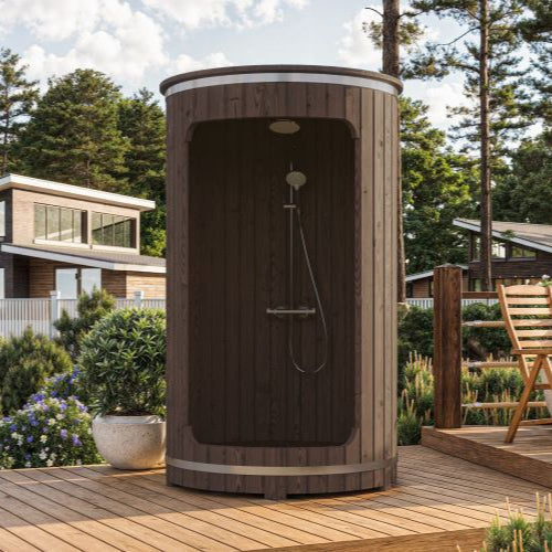 SaunaLife R3 Outdoor Barrel Shower Dual-Head Nordic