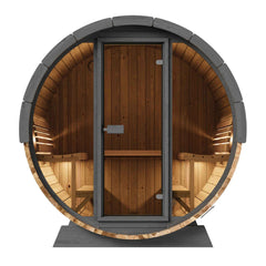 SaunaLife EE8G 6-Person Barrel Sauna Glass Front