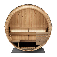 SaunaLife EE6G 4-Person Barrel Sauna 7ft3 Diameter Glass Front