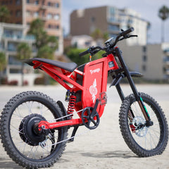 FreeGo X2 Pro All-Terrain Dirt eBike red rear angle view