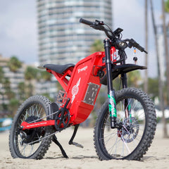 FreeGo X2 Pro All-Terrain Dirt eBike red front angle view