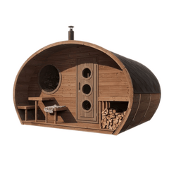 SaunaLife G11 2-Room Barrel Sauna 8 Person