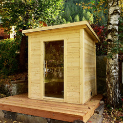 SaunaLife G2 4-Person Outdoor Sauna Cabin Nordic Spruce