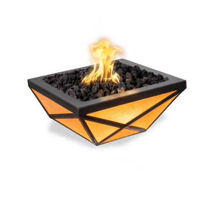 The Outdoor Plus - Gladiator LED Metal Powder Coat Finish Square Fire Pit Bowl